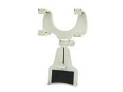 White Universal Adjustable Car Rearview Mirror Mount Holder for Cell Phone GPS