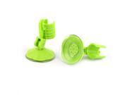 Household Bathroom Rubber Suction Cup Wall Mounted Shower Head Holder Green 2pcs