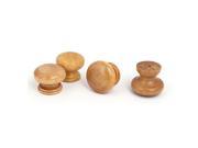 Cabinet Drawer Door Wooden Single Hole Pull Knobs Grips Khaki 28x21mm 4pcs