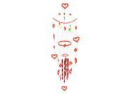 Holiday Gifts Plastic Heart shaped Flower Beads Pendant Hanging Windbell Red