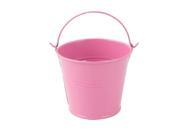 Household Metal Bucket Shaped Plant Planter Holder Flower Pot Decoration Pink