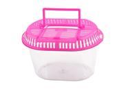 Household Decor Oval Design Plastic Aquarium Betta Fish Tank Pet Feed Box Pink