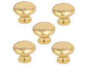 Cupboard Drawer Single Hole Round Shape Pull Handle Knobs Gold Tone 25x20mm 5pcs