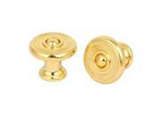 Furniture Drawer Desk Door Single Hole Round Pull Knobs Gold Tone 26mm Dia 4PCS