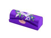 Flower Chinese Tradition Embroidery Jewelry Makeup Lipstick Case Box Purple