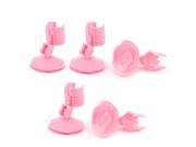 Family Bathroom Rubber Suction Cup Wall Stick Shower Head Spray Holder Pink 5pcs