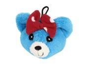 Bowknot Decor Bear Head Shape Soundable Playing Chew Toy Blue for Pet Dog Doggy