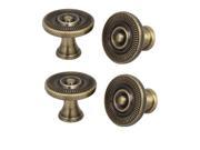 Cabinet Cupboard Metal Round Handle Knobs Grips Bronze Tone 24mm Dia 4pcs