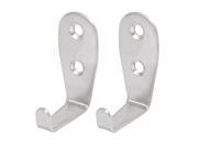 50mmx21mmx30mm 2mm Thickness Stainless Steel Wall Mount Single Hook Hangers 2pcs