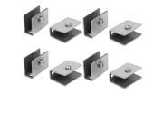 10 12mm Thickness Glass Shelf Rectangle Stainless Steel Clip Clamps Holder 8PCS