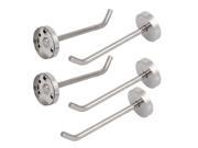 Coat Towel Stainless Steel Round Shaped Single Hook Wall Hanger 120mm Long 5pcs