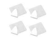 Household Stainless Steel Self adhesive Towel Bag Hanging Hook Silver Tone 4pcs