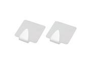 Bathroom Stainless Steel Wall Self adhesive Hanging Hook Holder Silver Tone 2pcs