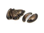 Drawer Iron Antique Style Shell Cup Pull Handles Bronze Tone 81mm Length 10pcs