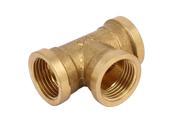 1 2BSP Female Thread Brass Plumbing Tee Fitting Water Fuel Hose Pipe Connector