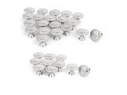 Cupboard Cabinet Screw Mounted Pull Handle Knobs Silver Tone 27mmx21mm 30pcs