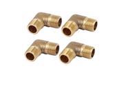 Unique Bargains1 8BSP Male Thread Brass 90 Degree Elbow Equal Pipe Connecting Fittings 4pcs