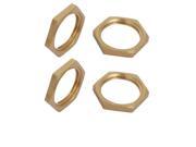 Unique Bargains1 2BSP Female Thread Brass Pipe Fitting Hex Lock Nut 4pcs