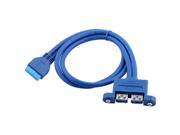 Unique BargainsUSB 3.0 2 Port Motherboard to 20 Pin Header Rear Panel Bracket Cable Blue