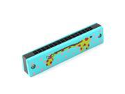 Unique BargainsOutside Classroom Giraffe Pattern Musical Insect 32 Holes Dual Rows Harmonica
