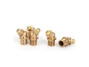 Unique Bargains M8 Male Thread 1.25mm Pitch 45 Degree Brass Grease Nipple Fittings 5 Pcs