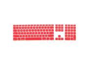 Unique BargainsSilicone Wire Keyboard Protector Film Cover w Numeric Keypad Red for Apple iMac