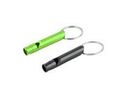 Unique BargainsAnimal Metal Pendant Keychain Split Ring Dog Training Whistle Tricolor 2 PCS