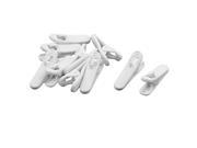 Unique BargainsEarphone Cable Cord Wire Clothing Collar Clip Nip Holder White 32mm Long 10pcs