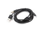 Unique BargainsMicro USB Male to Male 3.5mm USB 2.0 Data Charging Cable Black 120cm Long