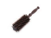 Salon Round Shaped Retro Style Curly Hair Comb Brush Brown 23cm Length