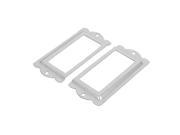 Library Cabinet Drawer Card Tag Label Holders Silver Tone 85mm x 42mm 2PCS