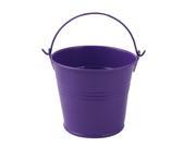 Household Metal Bucket Shaped Planter Holder Flower Pot Decoration Dark Purple