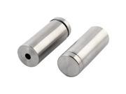 Unique BargainsWall Advertise Stainless Steel Screw Nails Mount Glass Standoff Silver Tone 2pcs