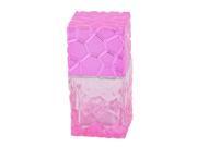 Unique BargainsGlass Water Cube Pattern Decor Refillable Perfume Spray Bottle Pink 30ml