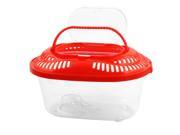 Plastic Oval Design Aquarium Betta Fish Tank Pet Feed Box Red