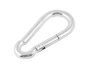 Outdoor Hiking Silver Tone Metallic Snap Spring Carabiner Clip Hook 10mm x 100mm