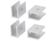 12mm Thickness Metal Rectangle Glass Shelf Clip Clamps Bracket Support 4pcs