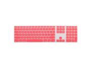 Unique BargainsSilicone Wire Keyboard Protector Film Cover w Numeric Keypad Pink for Apple iMac