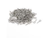 1mm Dia Thread Metal Bolt Eyelet Hook Screw Assortment Sliver Tone 100pcs