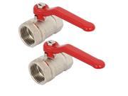 Unique BargainsDN25 1 inch Female Thread Lever Handle Ball Valve Pipe Fittings Connectors 2pcs