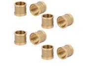 Unique Bargains1BSP Female Thread Brass Straight Tube Pipe Connecting Fittings Couplers 8pcs