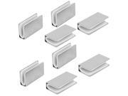 5mm Thickness Metal Rectangle Glass Shelf Clip Clamps Bracket Support 8pcs