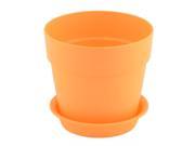 Home Garden Plastic Gardening Round Design Plant Flower Planter Pot Tray Orange