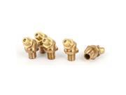 Unique Bargains M6 Male Thread 1mm Pitch 45 Degree Brass Hydraulic Grease Nipple Fittings 5 Pcs