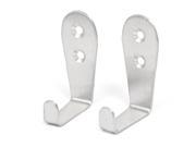 63mmx25mmx40mm 2mm Thickness Stainless Steel Wall Mount Single Hook Hangers 2pcs