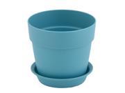 Garden Plastic Gardening Round Design Plant Flower Planter Pot Tray Teal Blue