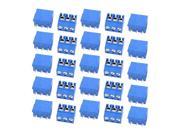 25pcs Straight 5mm Pitch PCB Board Screw Terminal Block Connectors Blue