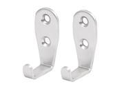 50mmx21mmx30mm 3mm Thickness Stainless Steel Wall Mount Single Hook Hangers 2pcs