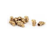 Unique Bargains M8 Male Thread 45 Degree Brass Hydraulic Grease Nipple Fittings Gold Tone 10 Pcs