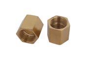 Unique Bargains1 2BSP Female Thread Brass Pipe Fitting Straight Hex Rod Coupling Nut 2pcs